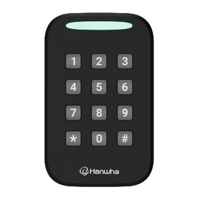 Hanwha NOD-AX25S Multi-technology single gang keypad reader, 13.56 MHz (NFC), 125 kHz (PROX), Bluetooth BLE 5.3, Auto-Detect
