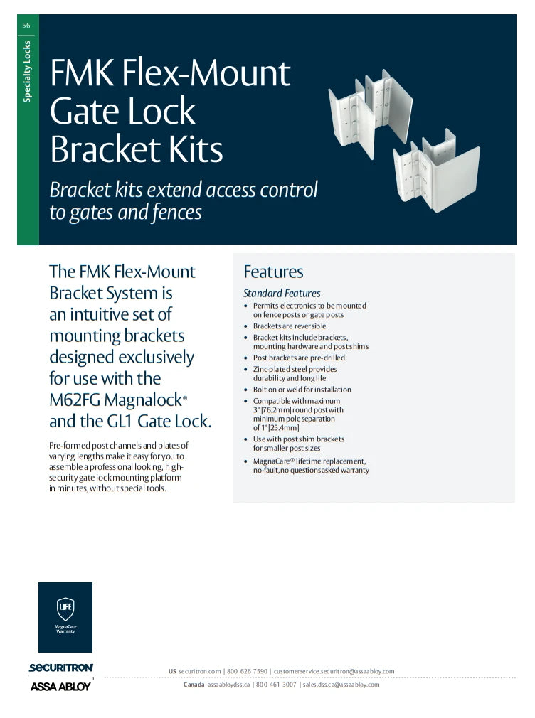 HES FMK-SL Flex Mount Kit For Sliding Gate