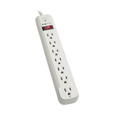 Eaton STRIKER Protect It! 7-Outlet Surge Protector, 6 ft. Cord, 1080 Joules, Diagnostic LED, Light Gray Housing