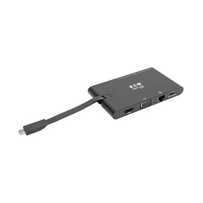 Eaton U442-DOCK3-B Tripp Lite Series USB-C Dock - 4K HDMI, VGA, USB 3.x (5Gbps), USB-A/C Hub, Gigabit Ethernet, Memory Card
