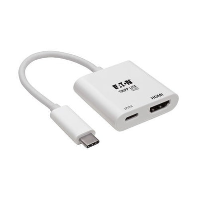 Eaton U444-06N-H4K6WC Tripp Lite Series USB-C to HDMI Adapter (M/F) - 4K 60 Hz, 60W PD Charging, HDCP 2.2, White