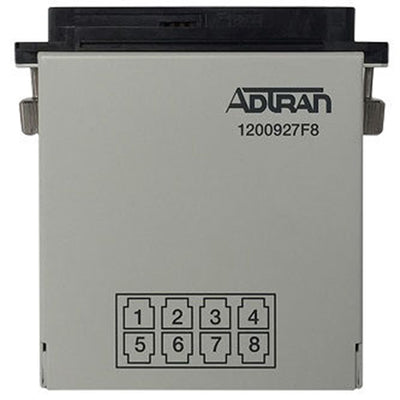 Adtran 1200927F8 RJ-21M (50-pin amp) to 8 RJ-48. Eliminates the need for punch down block and cable for installs requiring
