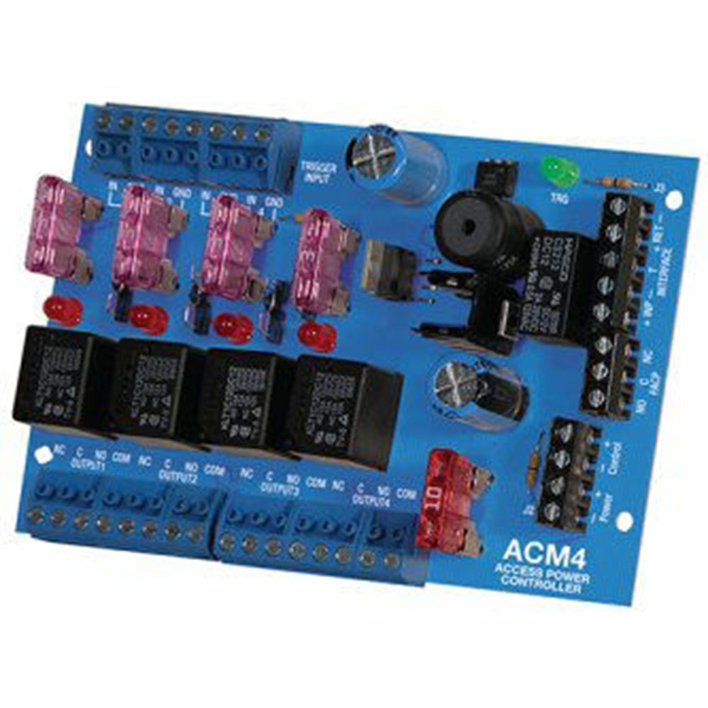 Altronix ACM4 Access Power Controller, 4 Fused Relay Outputs, FAI, Board