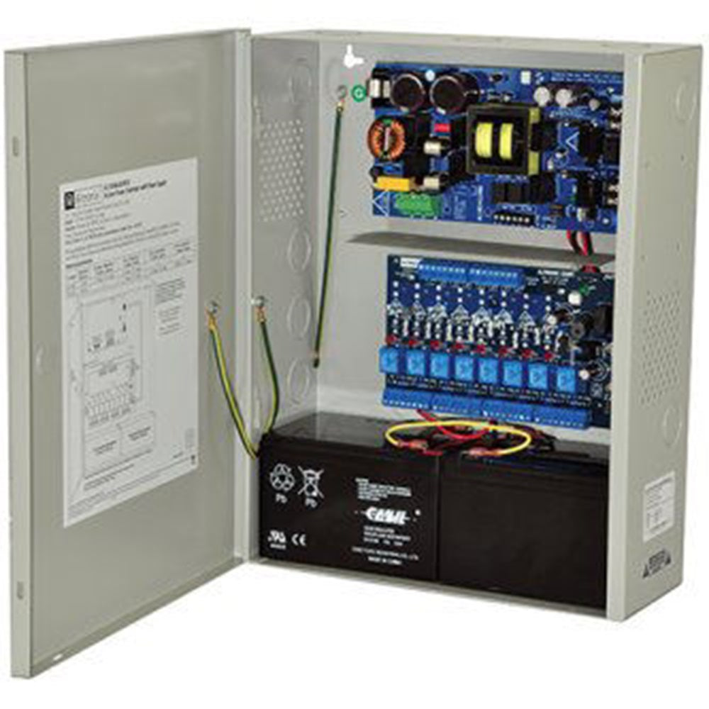 Altronix AL1024ULACMCB Access Power Controller w/ Power Supply/Charger, 8 PTC Class 2 Relay Outputs, 24VDC @ 10A, FAI, 115VAC, BC400