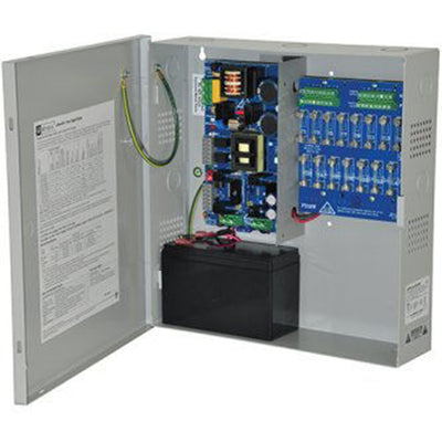 Altronix EFLOW102N16 Power Supply Charger, 16 Fused Outputs, 12VDC @ 10A, Aux Output, FAI, LinQ2 Ready, 115VAC, BC300 Enclosure