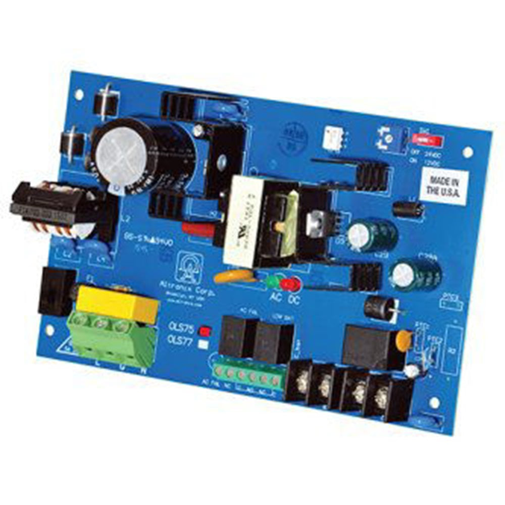 Altronix OLS75 Power Supply Charger, Single Output, 12/24VDC @ 2.5A, 115/230VAC, Board