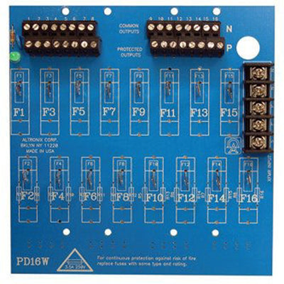 Altronix PD16WCB Power Distribution Module, 16 PTC Outputs up to 28VAC/VDC, Board