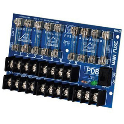 Altronix PD8 Power Distribution Module, 8 Fused Outputs up to 28VAC/VDC, Board