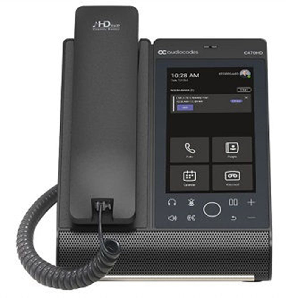 AudioCodes TEAMS-C470HDPS Teams C470HD Total Touch IP-Phone PoE GbE black with an external power supply black 2 Ethernet 10/100/1000