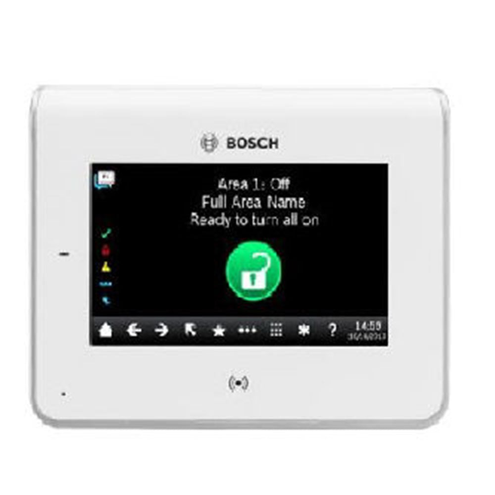 Radionix B942W Touch screen KP, prox/input/output, white - White SDI2 touch screen keypad with inputs and one output.