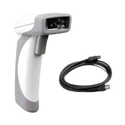 Code Corporation CR1500-K101-C500 CR1500 barcode scanner in light gray with CodeShield housing and a 6-ft straight USB cable. Built for