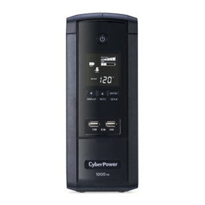 CyberPower BRG1000AVRLCD Line Interactive, Mini-tower, 10 Outlets, LCD, USB Charge Ports, Serial/USB, 5 Yr Warranty