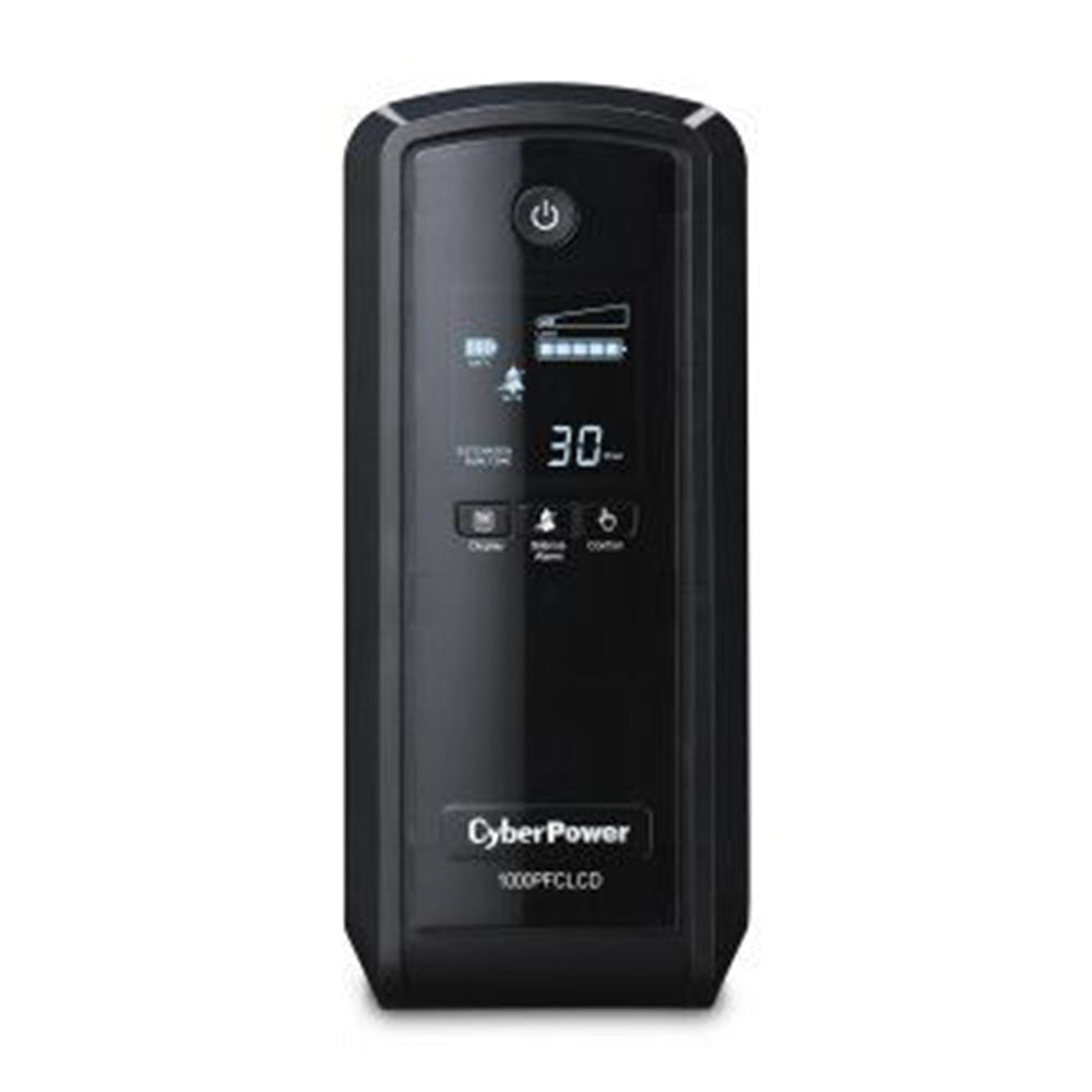 CyberPower CP1000PFCLCD 1000VA/600W, Pure Sine Wave, NEMA 5-15P, 5 ft cord, 10 NEMA 5-15R, USB, Serial, PowerPanel Personal Edition