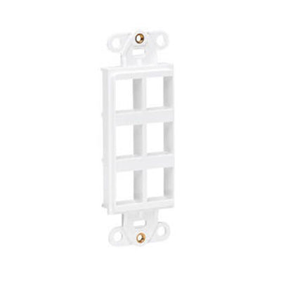 Eaton N042D-006V-WH Center Plate Insert, Decora Style - Vertical, 6 Ports