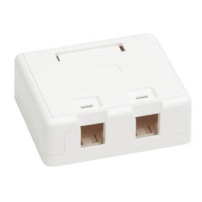 Eaton N082-002-WH Surface-Mount Box for Keystone Jacks - 2 Ports, White