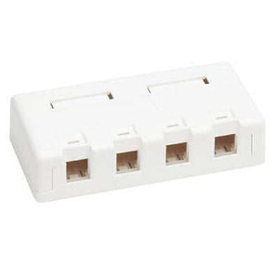 Eaton N082-004-WH Surface-Mount Box for Keystone Jacks - 4 Ports, White