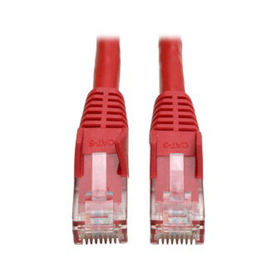 Eaton N201-006-RD Cat6 Gigabit Snagless Molded (UTP) Ethernet Cable (RJ45 M/M), PoE, Red, 6 ft. (1.83 m)