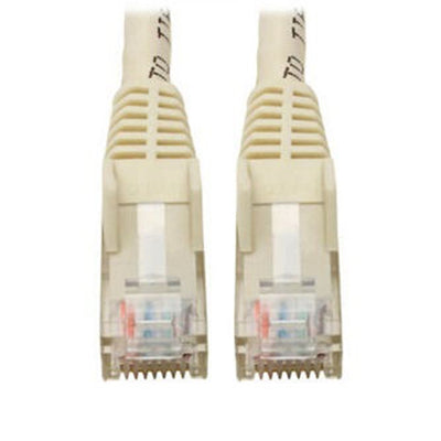 Eaton N201-06N-WH Cat6 Gigabit Snagless Molded (UTP) Ethernet Cable (RJ45 M/M), PoE, White, 6-in. (15.24 cm)