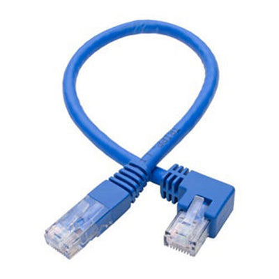 Eaton N204-001-BL-LA Left-Angle Cat6 Gigabit Molded UTP Ethernet Cable (RJ45 Left-Angle M to RJ45 M), Blue, 1 ft. (0.31 m)