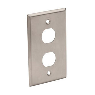Eaton N206-FP02-IND 2-Port Single Gang Faceplate, Stainless Steel, Industrial Grade, IP44, TAA