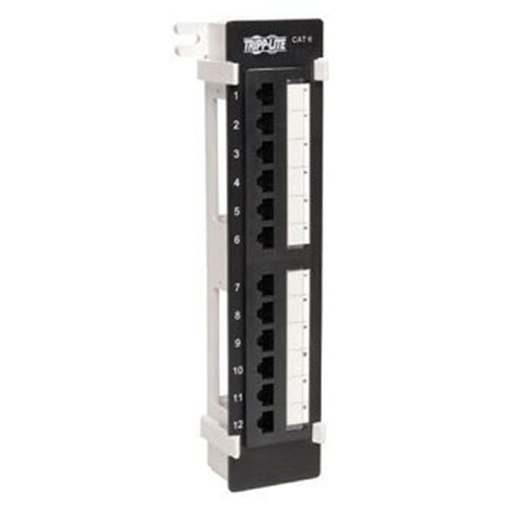Eaton N250-012 12-Port Cat6/Cat5 Wall-Mount Vertical 110 Patch Panel, TAA
