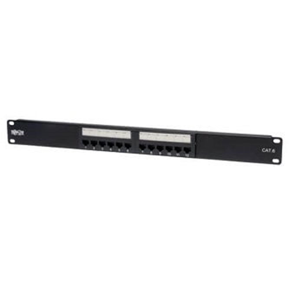 Eaton N252-012 12-Port 1U Rack-Mount Cat6/Cat5 110 Patch Panel 568B, RJ45 Ethernet, TAA