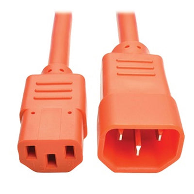 Eaton P004-002-AOR PDU Power Cord, C13 to C14 - 10A, 250V, 18 AWG, 2 ft. (0.61 m), Orange