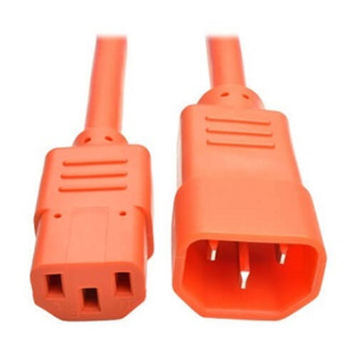 Eaton P005-003-AOR Heavy-Duty PDU Power Cord, C13 to C14 - 15A, 250V, 14 AWG, 3 ft. (0.91 m), Orange