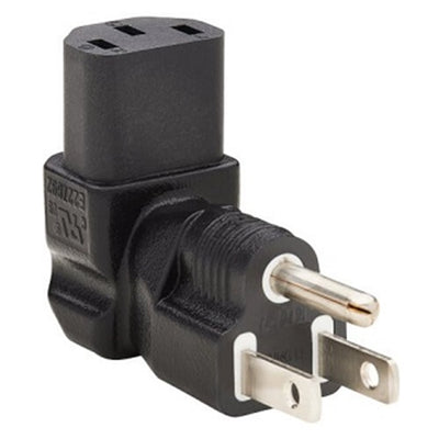 Eaton P006-000-DA Computer Power Cord Adapter, NEMA 5-15P to Down Angle C13 - 10A, 125V, Black