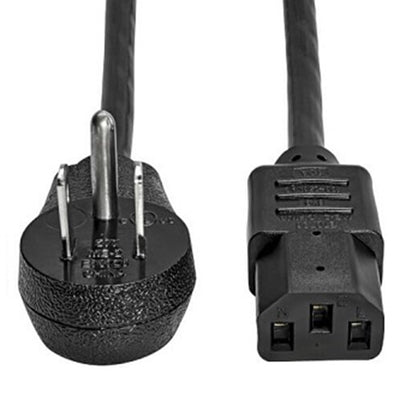 Eaton P006-015-15D Desktop Computer AC Power Cord, Right-Angle NEMA 5-15P to C13 - 10A, 125V, 18 AWG, 15 ft. (4.57 m), Black
