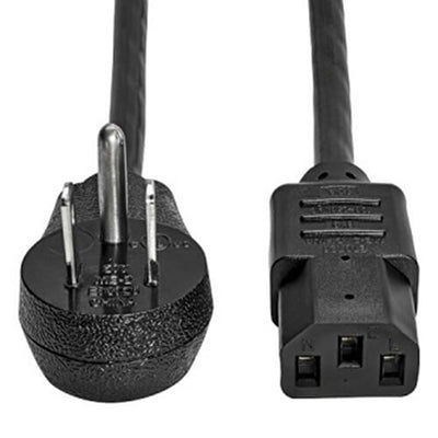 Eaton P007-006-15D Computer Power Cord, Right-Angle NEMA 5-15P to C13 - Heavy-Duty, 15A, 125V, 14 AWG, 6 ft. (1.83 m), Black