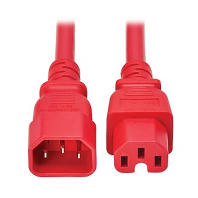 Eaton P018-010-ARD Tripp Lite Power Cord C14 to C15 - Heavy-Duty, 15A, 250V, 14 AWG, 10 ft. (3.1 m), Red