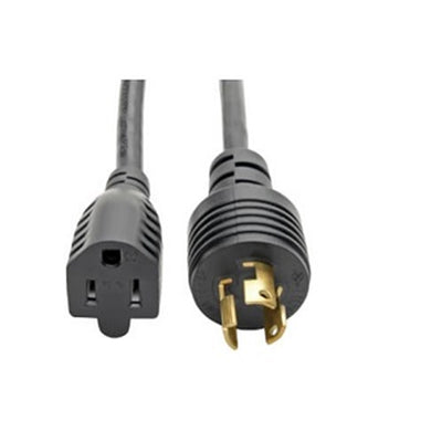 Eaton P025-001 Power Cord Adapter, NEMA 5-15R to NEMA L5-15P - Heavy-Duty, 15A, 120V, 14 AWG, 1 ft. (0.31 m), Black