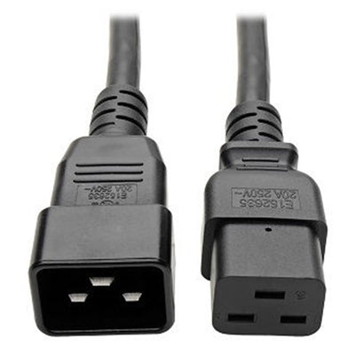 Eaton P036-006 Power Extension Cord, C19 to C20 - Heavy-Duty, 20A, 250V, 12 AWG, 6 ft. (1.83 m), Black