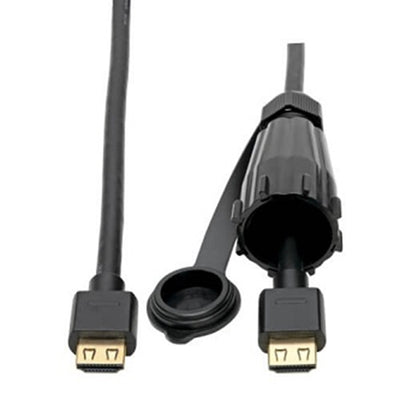 Eaton P569-012-IND Tripp Lite Series High-Speed HDMI Cable (M/M) - 4K 60 Hz, HDR, Industrial, IP68, Hooded Connector, Black, 12