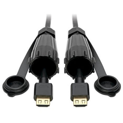 Eaton P569-012-IND2 Tripp Lite Series High-Speed HDMI Cable (M/M) - 4K 60 Hz, HDR, Industrial, IP68, Hooded Connectors, Black, 12