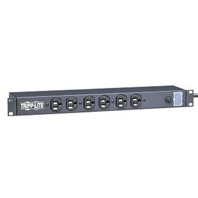 Eaton RS-1215 1U Rack-Mount Power Strip, 120V, 15A, 5-15P, 12 Outlets (6 Front-Facing, 6-Rear-Facing), 15 ft. (4.57 m) Cord