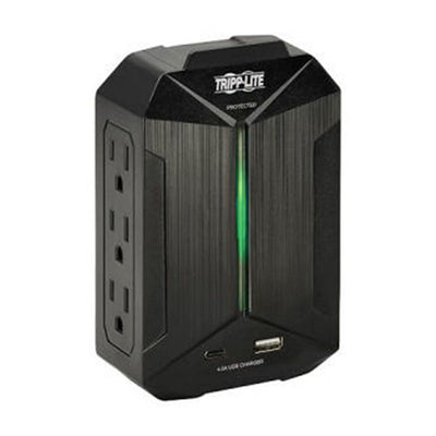 Eaton SK62USBC Tripp Lite Protect It! 6-Outlet Surge Protector - 5-15R Outlets, 2 USB Ports, 5-15P Direct Plug-In, 490