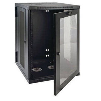 Eaton SRW18USG SmartRack 18U Low-Profile Switch-Depth Wall-Mount Half-Height Rack Enclosure, Clear Acrylic Window, Hinged