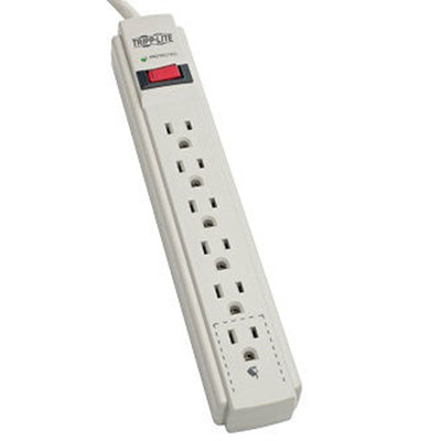 Eaton TLP604 Protect It! 6-Outlet Surge Protector, 4 ft. (1.22 m) Cord, 790 Joules, Diagnostic LED, Light Gray Housing