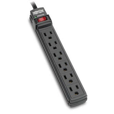 Eaton TLP6B Protect It! 6-Outlet Surge Protector, 6 ft. Cord, 360 Joules, Diagnostic LED, Black Housing