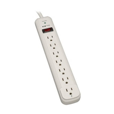 Eaton TLP712 Protect It! 7-Outlet Surge Protector, 12 ft. Cord, 1080 Joules, Diagnostic LED, Light Gray Housing
