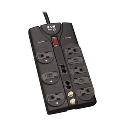 Eaton TLP810NET Protect It! 8-Outlet Surge Protector, 10 ft. Cord, 3240 Joules, Modem/Coax/Ethernet Protection, RJ45