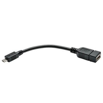 Eaton U052-06N Tripp Lite Series Micro USB to USB OTG Host Adapter Cable, 5-Pin Micro USB B to USB A M/F, 6-in. (15.24 cm)