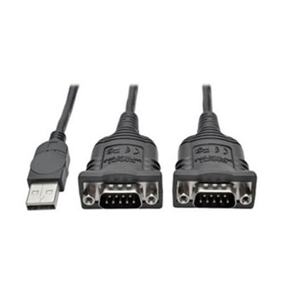Eaton U209-006-2 Tripp Lite Series 2-Port USB to DB9 Serial FTDI Adapter Cable with COM Retention (M/M), 6 ft. (1.83 m)