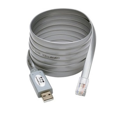 Eaton U209-006-RJ45-X USB-A to RJ45 Serial Rollover Cable (M/M) - Cisco Compatible, 250 Kbps, 6 ft. (1.83 m), Gray