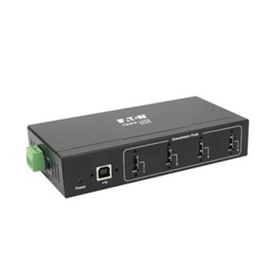 Eaton U223-004-IND-1 Tripp Lite Series 4-Port Industrial-Grade USB 2.0 Hub - 15 kV ESD Immunity, Metal Housing, Wall/DIN Mountable