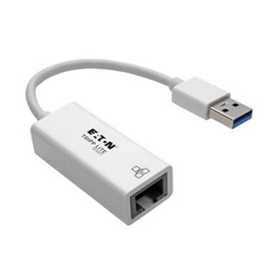 Eaton U336-000-GBW Tripp Lite Series USB 3.0 to Gigabit Ethernet NIC Network Adapter - 10/100/1000 Mbps, White