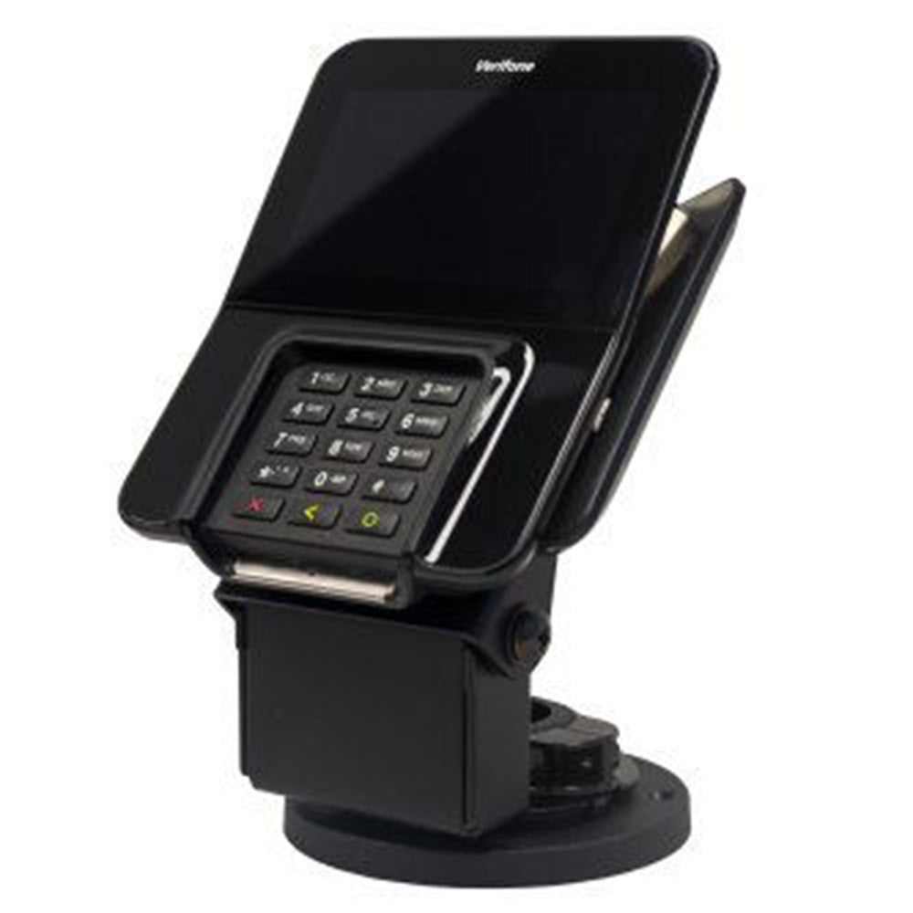 ENS Engineered Network Systems 367-4615 and tilts 8 -90 . **Device Sold Separately** Payment Terminal Stand, low contour, for Verifone M400. Swivels