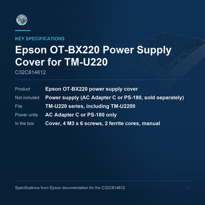 Epson C32C814612 U220 Power Supply Housing Box (OT-BX220-612), Dark Gray